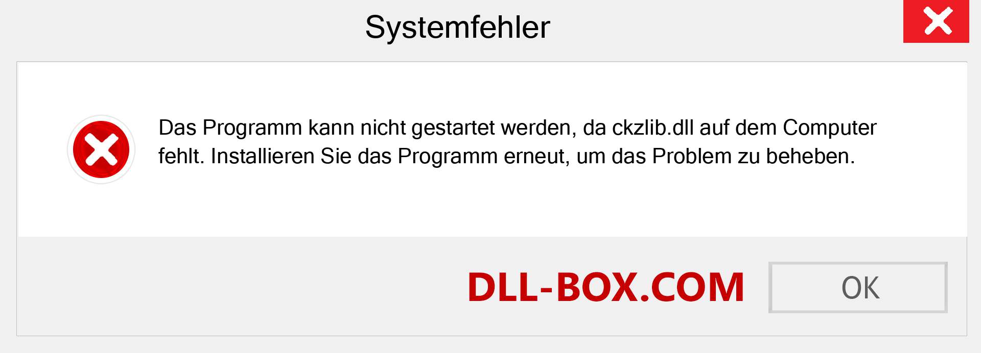 ckzlib.dll-Datei fehlt?. Download für Windows 7, 8, 10 - Fix ckzlib dll Missing Error unter Windows, Fotos, Bildern