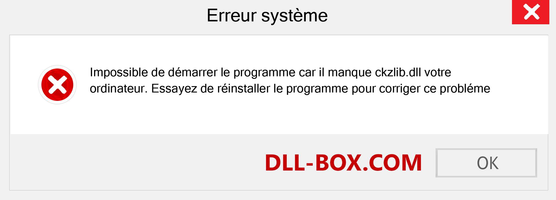 Le fichier ckzlib.dll est manquant ?. Télécharger pour Windows 7, 8, 10 - Correction de l'erreur manquante ckzlib dll sur Windows, photos, images